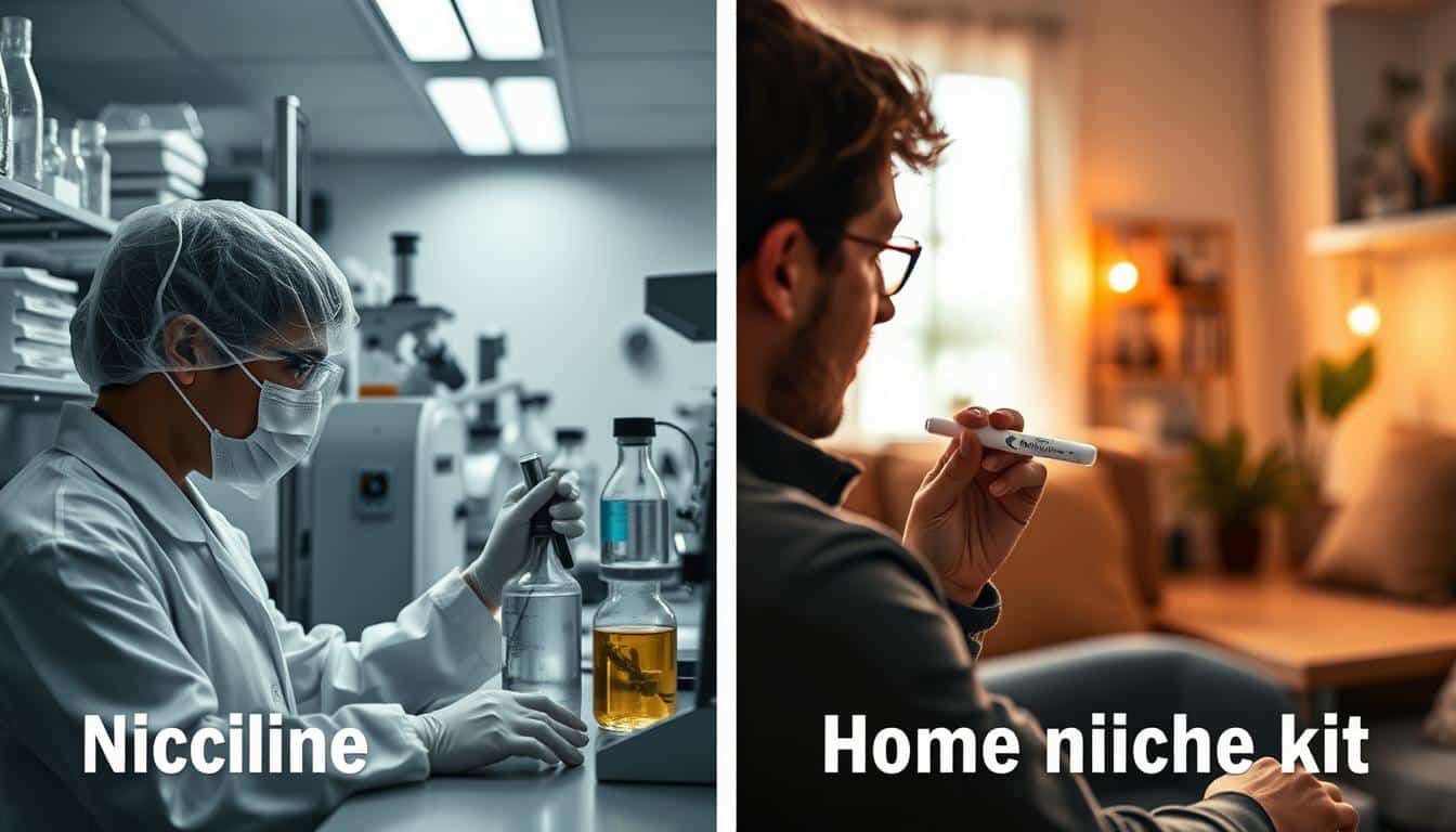 Vergleich zwischen klinischen und Heim-Nikotintests